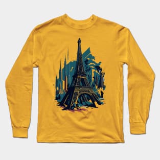 Eiffel tower french iconic famous architecture Long Sleeve T-Shirt